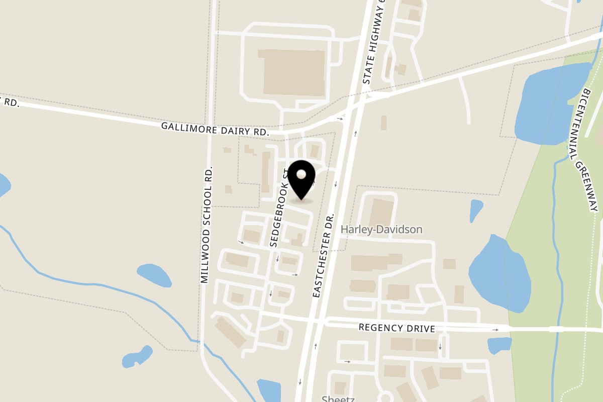 Map showing the location of Pita Delite High Point - High Point on 3924 Sedgebrook St in High Point